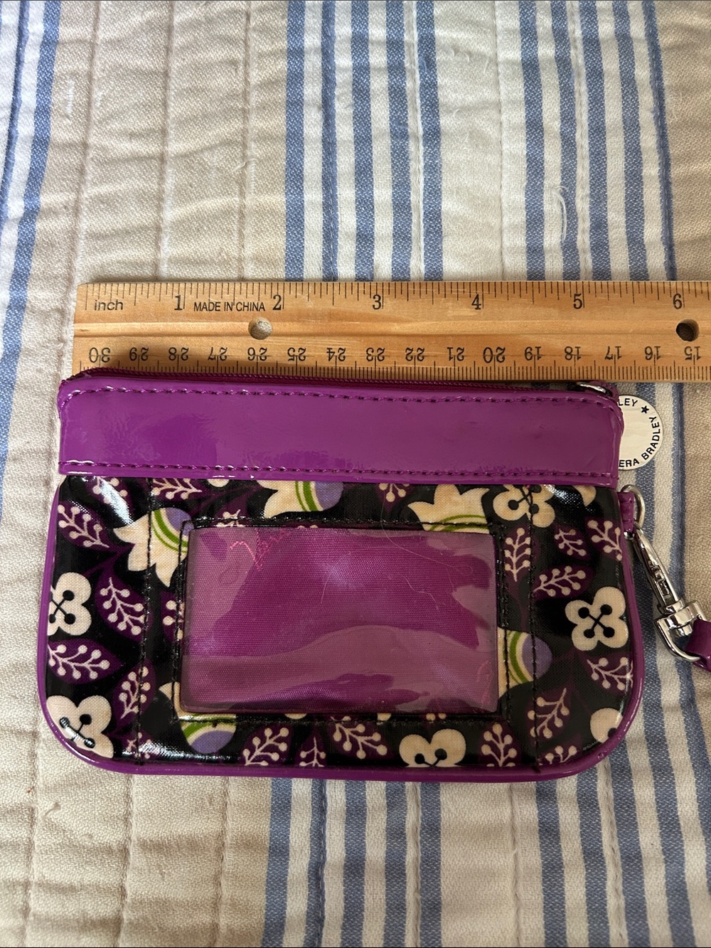Vera Bradley Frill plum petals wristlet, EUC